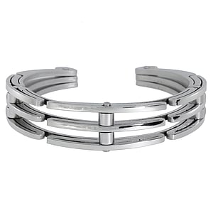 Bracciale Acciaio inox Striatura Banda Incavo