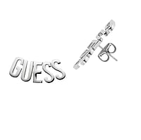 GUESS Clous d'oreille en acier inoxydable Largeur:2,3cm. brillant.  Lettre Nombre Chiffre