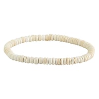 Bracciale surfista con Legno di noce di cocco. Lunghezza:17,5cm. Sezione:5mm. Elastico.