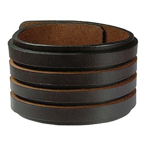 Leather bracelet Leather Stripes Grooves Rills