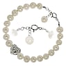 Bracciale di perle Perle di acqua dolce Argento 925 Cristallo Cuore Amore