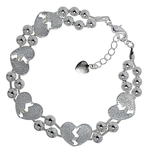 Bracciale Ottone con rivestimento in argento Cuore Amore