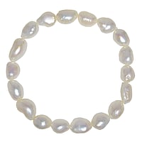 Pearls bracelet with Fresh water pearl. Cross-section:8,5mm. Length:17cm. Elastic.