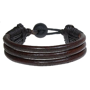 Bracelet Leather Cotton Tamarind wood