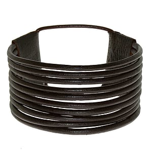 Leather bracelet Leather Stripes Grooves Rills