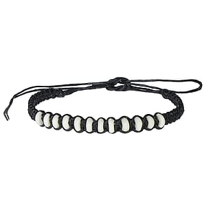 Geknoopte armband Gewaxt linnen Buffalo Bone