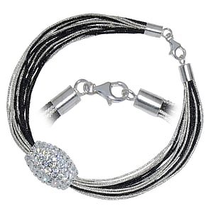 Bracelet nylon Crystal Silver 925