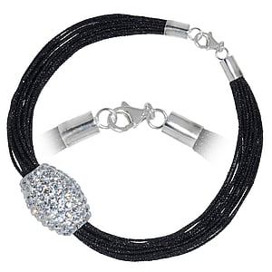 Pulsera de perlas nyln Cristal Plata 925