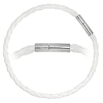 Bead bracelet out of PVC and Rhodium plated brass. Cross-section:4mm.
