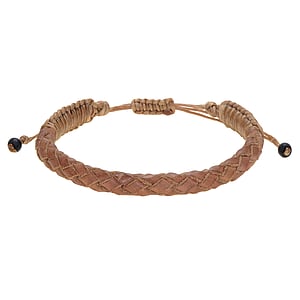 Bracelet Leather Cotton Tamarind wood