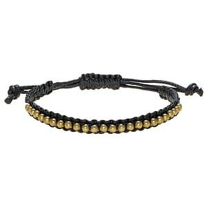 Bracciale annodato Lino cerato Ottone