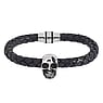 Bracelet Leather Stainless Steel Skull Skeleton