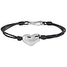 armband Leer Staal hart liefde