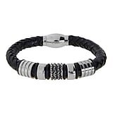 Bracciale Pelle Acciaio inox PVC Disegno_tribal Motivo_tribal Striatura Banda Incavo