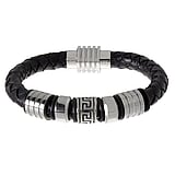 Bracelet Leather Stainless Steel PVC Stripes Grooves Rills