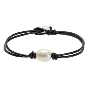 Kids bracelet Leather Fresh water pearl