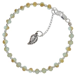 Kids bracelet Silver 925 Crystal Leaf Plant_pattern