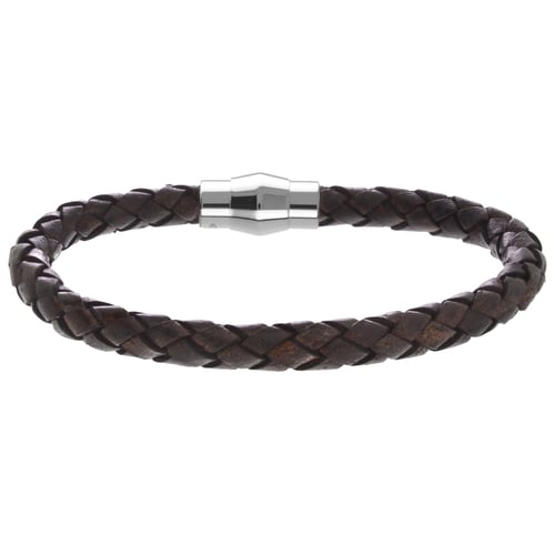 Bracelet cuir pour homme acier inoxydable fermoir magnétique 21 ou