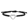 Geknpftes Armband Silber 925 Kristall Nylon Herz Liebe