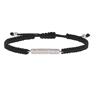 Geknoopte armband Zilver 925 Kristal Nylon