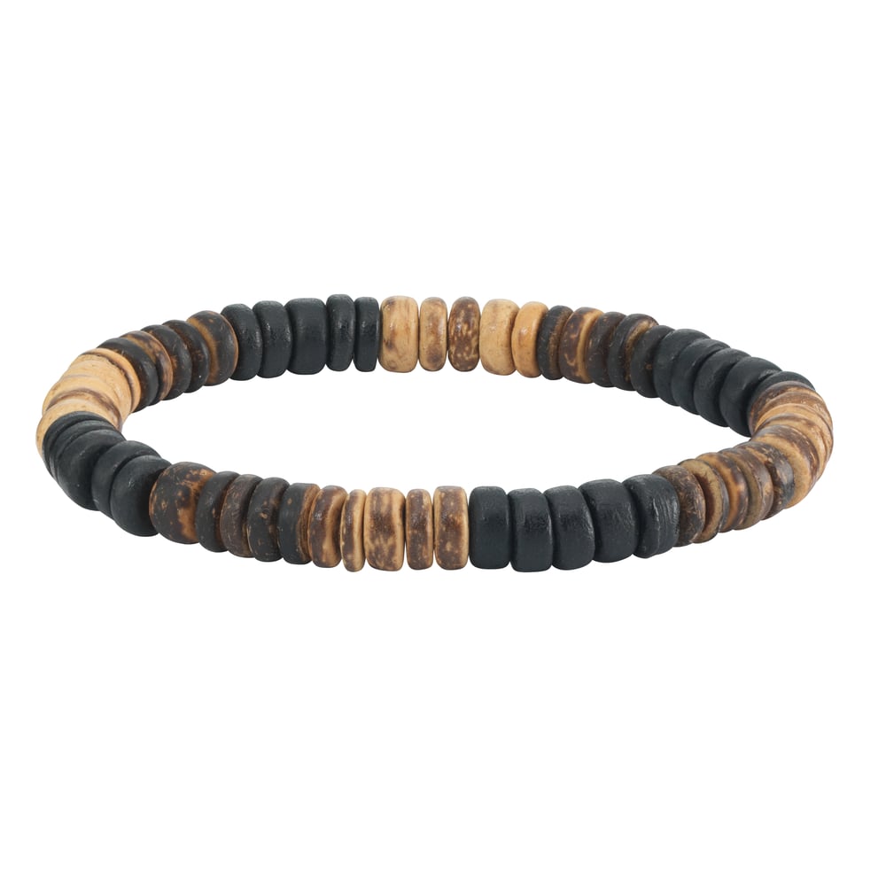 Surfer bracelet 640 with Coconut wood 8mm 20cm Elastic BIJOUTERIA