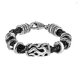 Bracciale Pelle Acciaio inox Pelame Manto Animal_Print Disegno_tribal Motivo_tribal