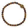 Stone bracelet Tigers eye Stainless Steel PVD-coating (gold color)