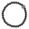 Bracelet de pierre Onyx noir Acier inoxydable