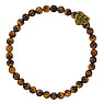 Bracelet de pierre Oeil-de-tigre Acier inoxydable Revêtement PVD (couleur or) Coeur Amour
