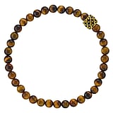 Bracelet de pierre Oeil-de-tigre Acier inoxydable Revtement PVD (couleur or)