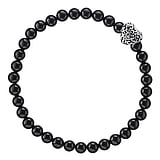 Bracelet de pierre Onyx noir Acier inoxydable Coeur Amour