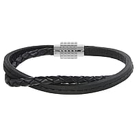 Bracelet out of Leather and Stainless Steel. Width:10mm.  Eternal Loop Eternity Everlasting Braided Intertwined 8