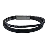 Bracelet Leather Stainless Steel Eternal Loop Eternity