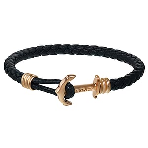 PAUL HEWITT Pulsera Cuero Acero fino Revestimiento PVD (color oro) Ancla cuerda nave