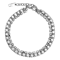 Bracelet de pierre en Acier inoxydable avec Hmatite. Longueur:19-23cm. Longueur ajustable.