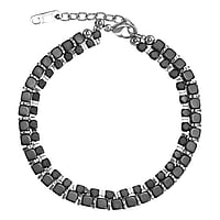 Bracciale in Acciaio inox con Ematite. Lunghezza:19-23cm. Lunghezza variabile.