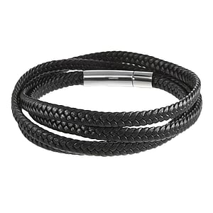 Bracciale annodato Acciaio inox Pelle finta