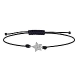 Knotted bracelet Silver 925 nylon zirconia Star