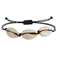 Shell bracelet with Sea shell and nylon. Length:26cm. Adjustable length.