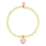Bracelet de pierre Acier inoxydable Revtement PVD (couleur or) Jade Coeur Amour