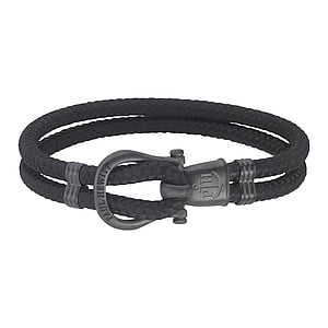 PAUL HEWITT Knotted bracelet Stainless Steel Black PVD-coating nylon