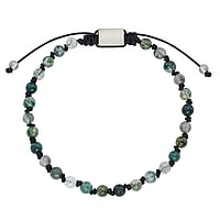 Bracciale di pietra in Acciaio inox con Nylon e Agata. Sezione:4,5mm. Lunghezza:18-27cm. Lunghezza variabile.