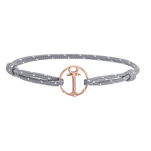 PAUL HEWITT Pulsera anudada Revestimiento PVD (color oro) Acero fino Polister reciclado Ancla cuerda nave