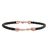 Bracelet Cuir Acier inoxydable Revtement PVD (couleur or)