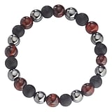 Bracelet de pierre Jade noir Hmatite Oeil-de-tigre rouge Plastique