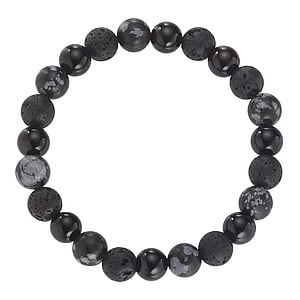 Stone bracelet Agate lava stone snowflake obsidian Plastic