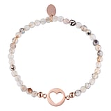 Stone Armband Staal PVD laag (goudkleurig) Agaat hart liefde