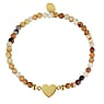 Bracelet de pierre Acier inoxydable Revêtement PVD (couleur or) Agate Coeur Amour
