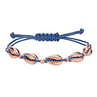 Bracelet nou en Acier inoxydable avec Revtement PVD (couleur or) et Nylon. Largeur:9mm. Longueur:13-27cm. Longueur ajustable.  coquillages