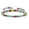 Bracelet nou Acier inoxydable Revtement PVD (couleur or) Nylon Agate Jade